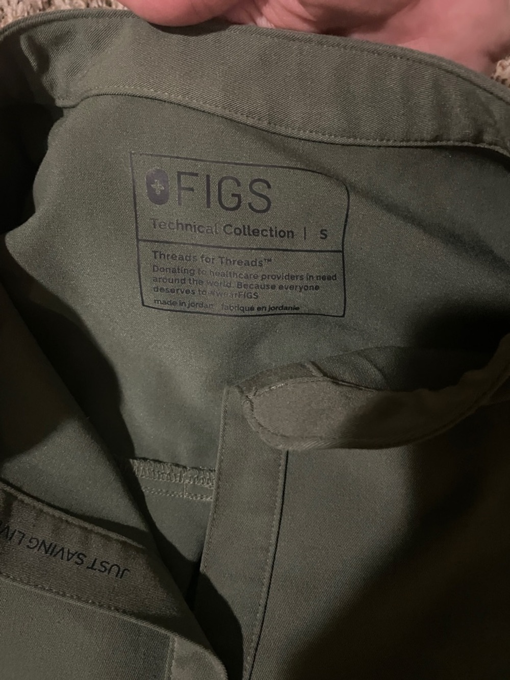 FIGS Olive Green Technical Collection Scrub Top